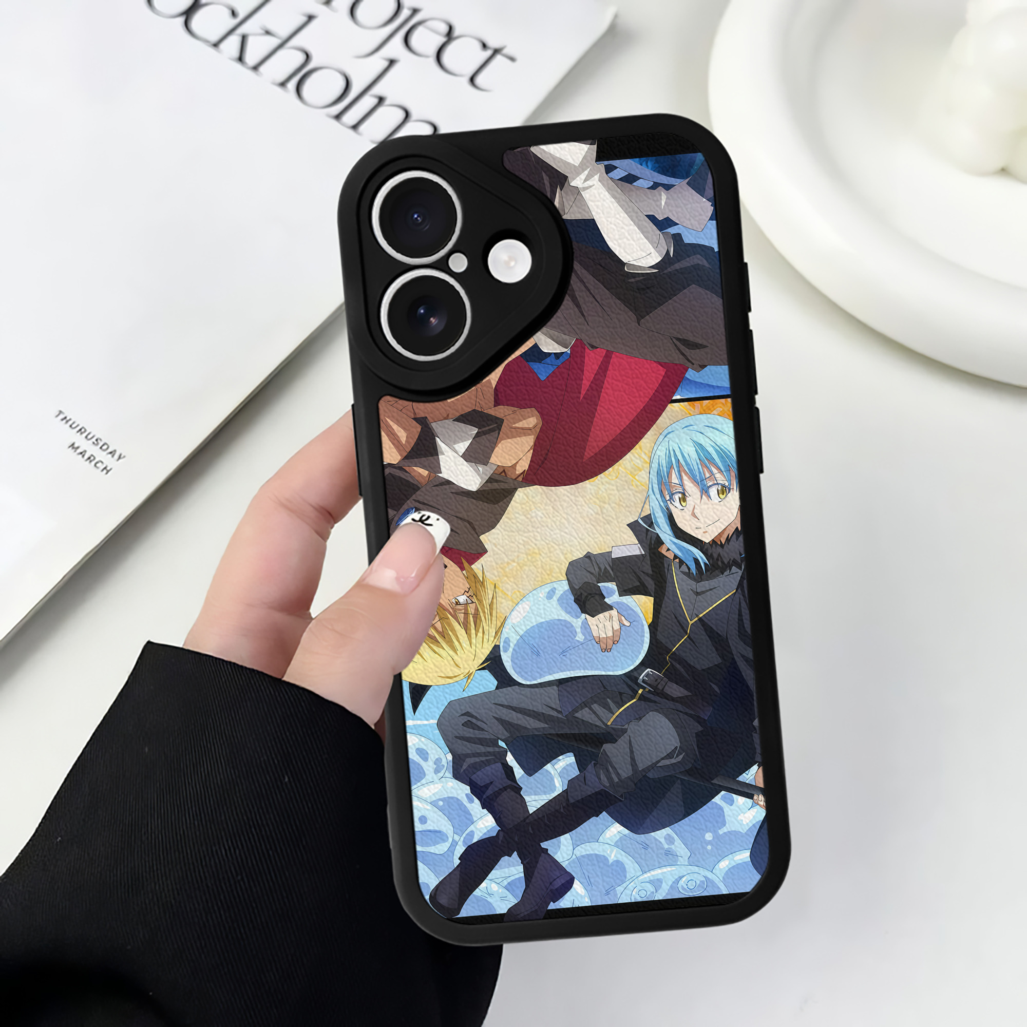 （画像用） 転スラ Regarding Reincarnated to Slime 【iPhone 16シリーズ対応】シリコンスマホケース（レザー調） 材質：シリコン